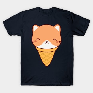 Kawaii Cute Cat Ice Cream T-Shirt